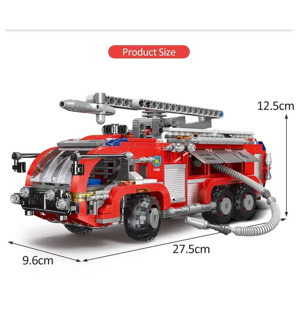 Lego Compatible Fire Truck Building Block Kit For Kids - ToylandEU