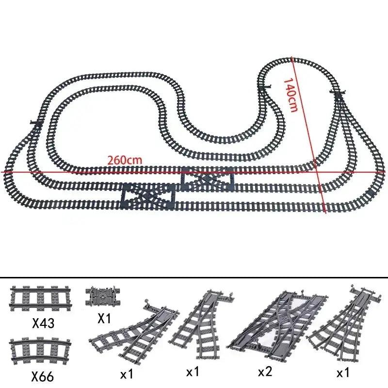  Lego Compatible Flexible Train Tracks Building Set -  ToylandEU™
