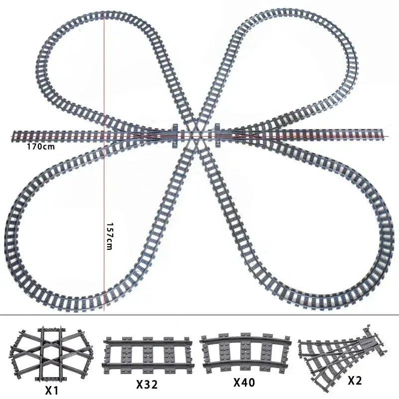  Lego Compatible Flexible Train Tracks Building Set -  ToylandEU™