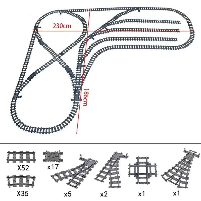  Lego Compatible Flexible Train Tracks Building Set -  ToylandEU™