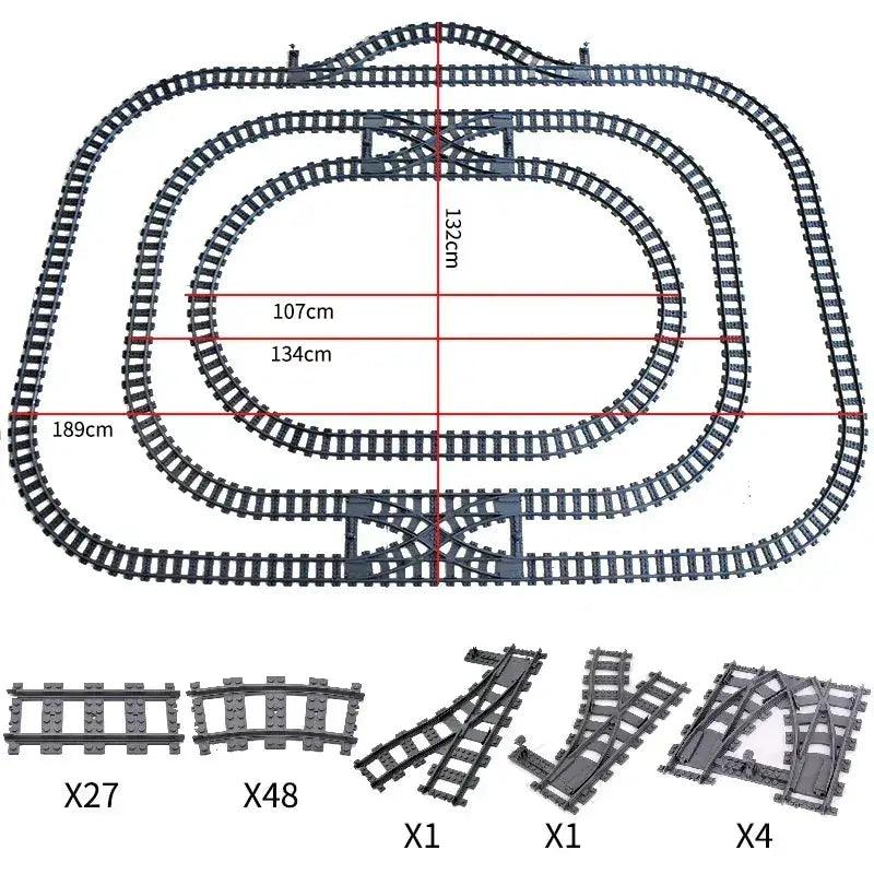  Lego Compatible Flexible Train Tracks Building Set -  ToylandEU™