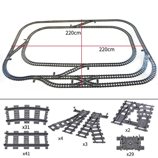 Lego Compatible Flexible Train Tracks Building Set For Kids - ToylandEU