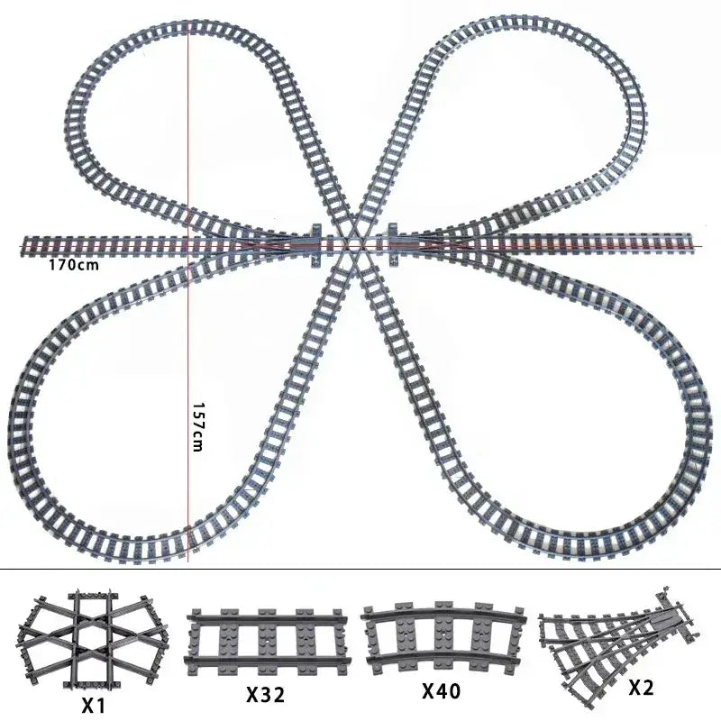 Lego Compatible Flexible Train Tracks Building Set For Kids - ToylandEU