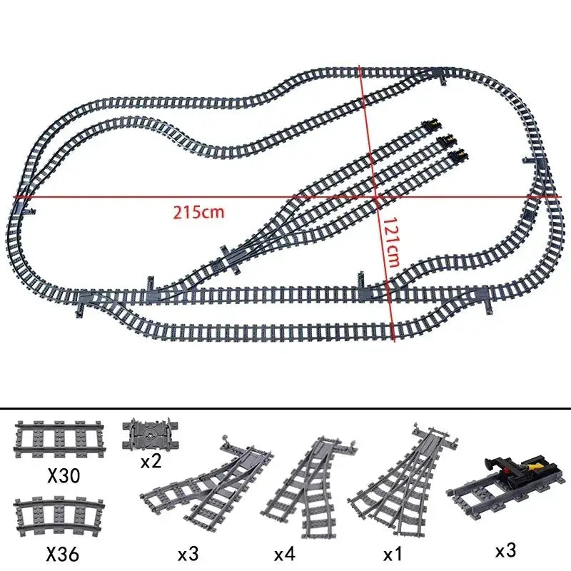 Lego Compatible Flexible Train Tracks Building Set For Kids - ToylandEU