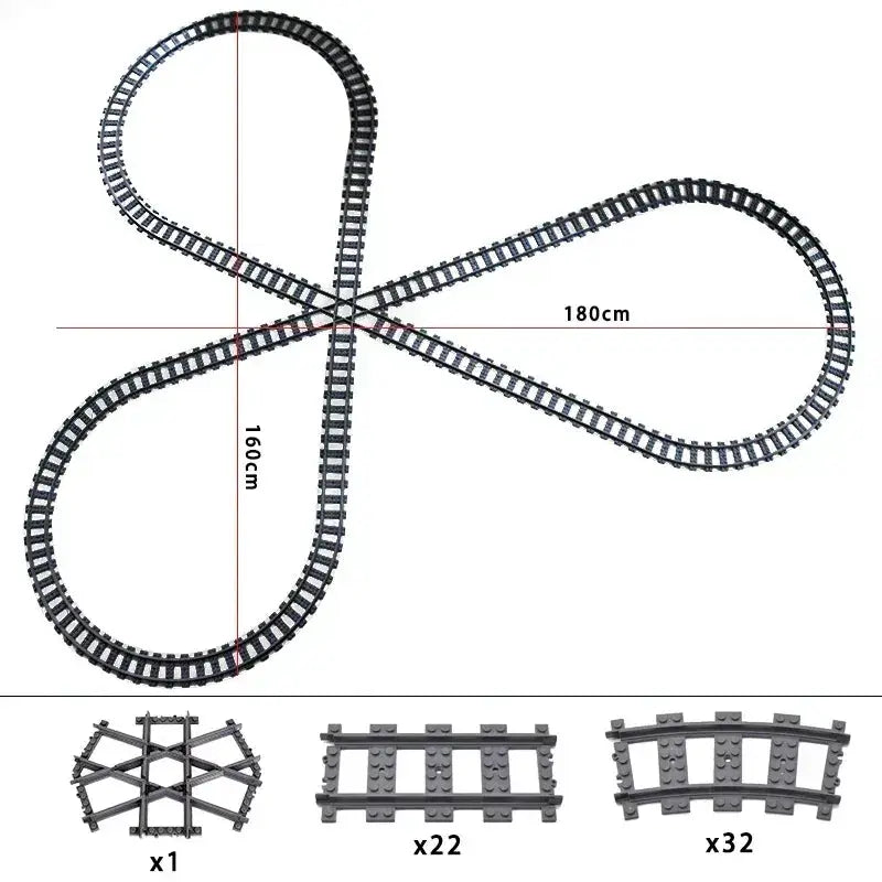 Lego Compatible Flexible Train Tracks Building Set For Kids - ToylandEU