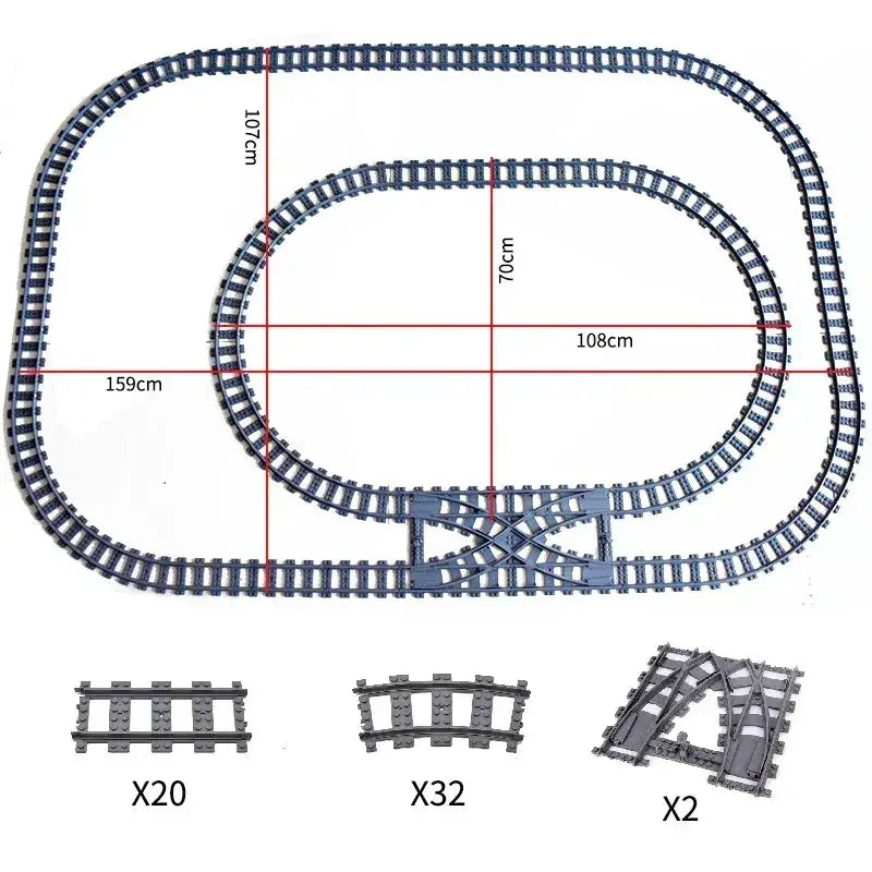 Lego Compatible Flexible Train Tracks Building Set For Kids - ToylandEU