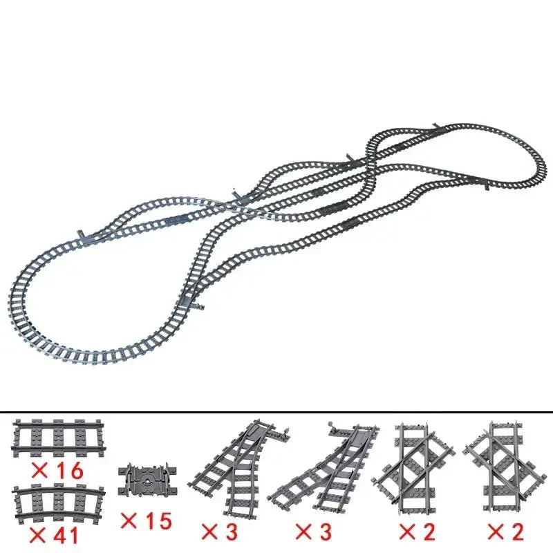 Lego Compatible Flexible Train Tracks Building Set For Kids - ToylandEU