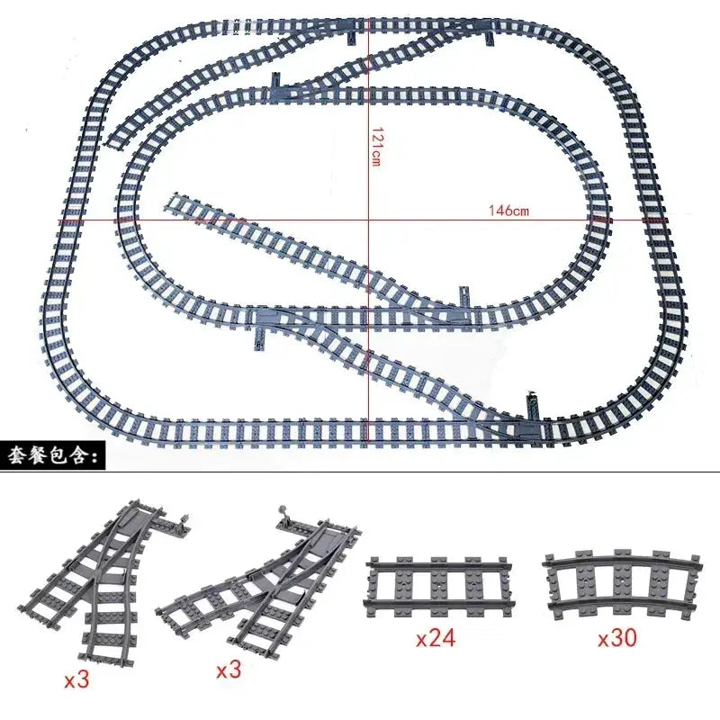 Lego Compatible Flexible Train Tracks Building Set For Kids - ToylandEU