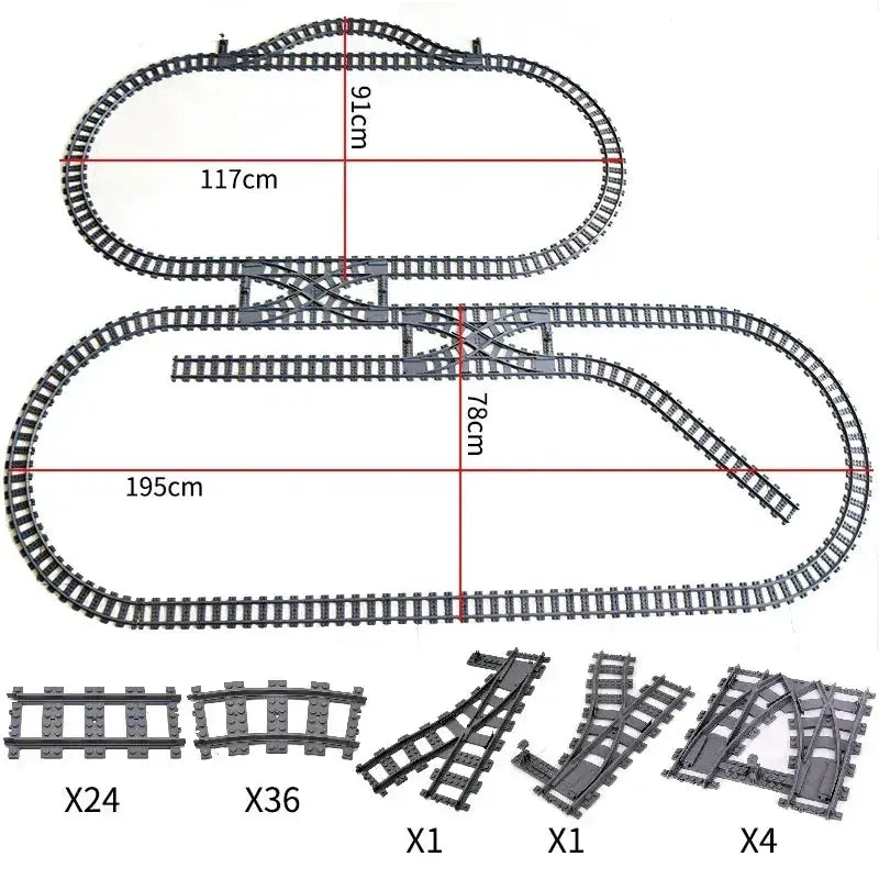 Lego Compatible Flexible Train Tracks Building Set For Kids - ToylandEU