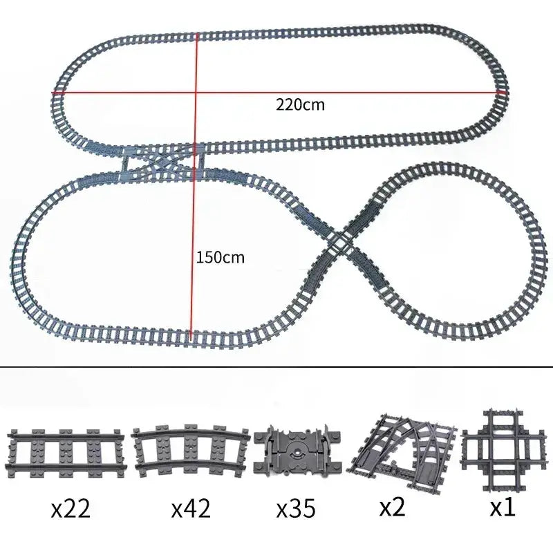Lego Compatible Flexible Train Tracks Building Set For Kids - ToylandEU