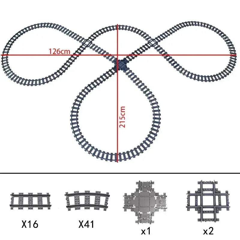 Lego Compatible Flexible Train Tracks Building Set For Kids - ToylandEU