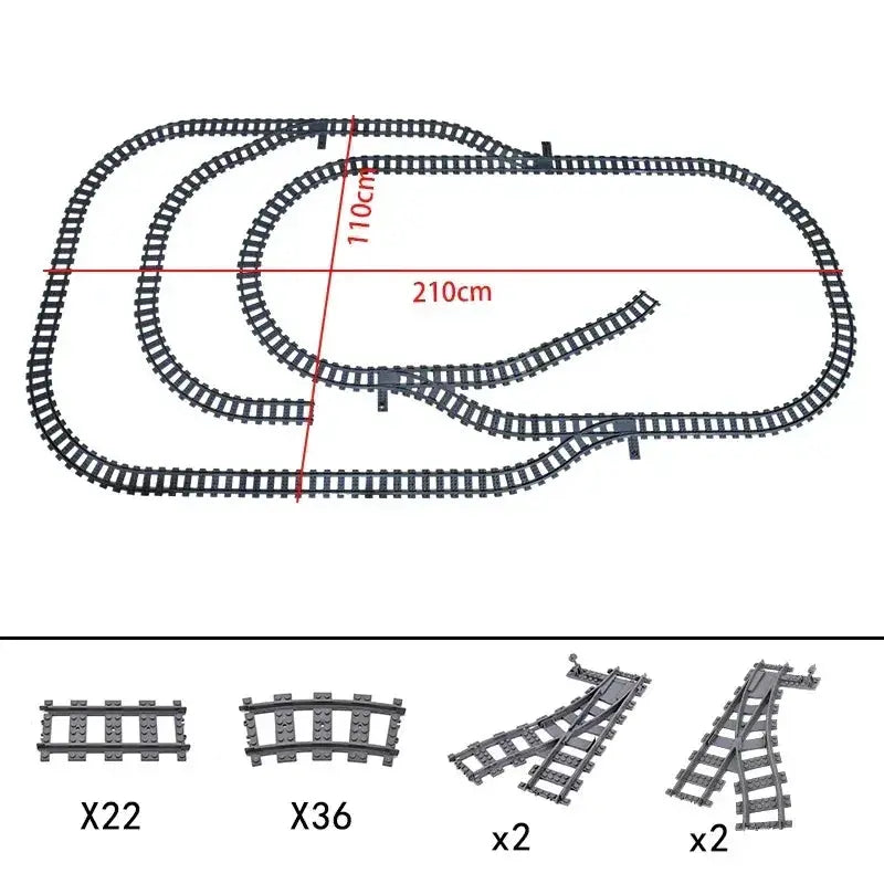 Lego Compatible Flexible Train Tracks Building Set For Kids - ToylandEU