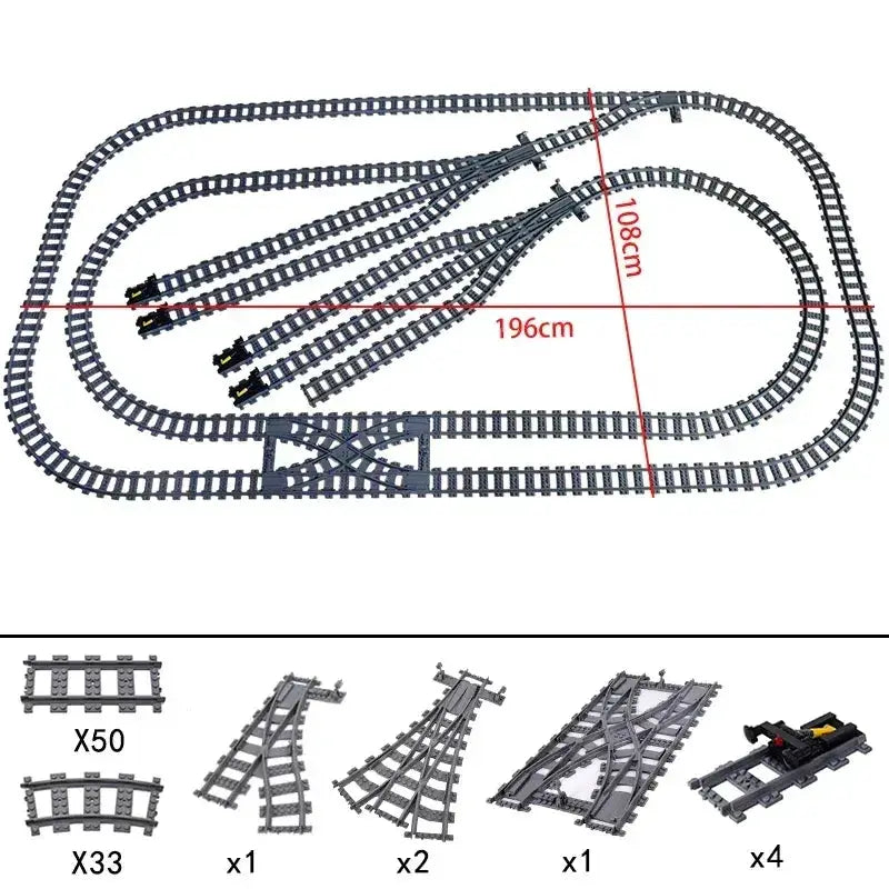 Lego Compatible Flexible Train Tracks Building Set For Kids - ToylandEU