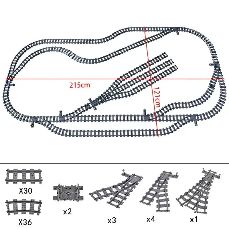 Lego Compatible Flexible Train Tracks Building Set For Kids - ToylandEU