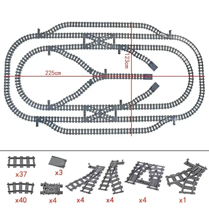 Lego Compatible Flexible Train Tracks Building Set For Kids - ToylandEU