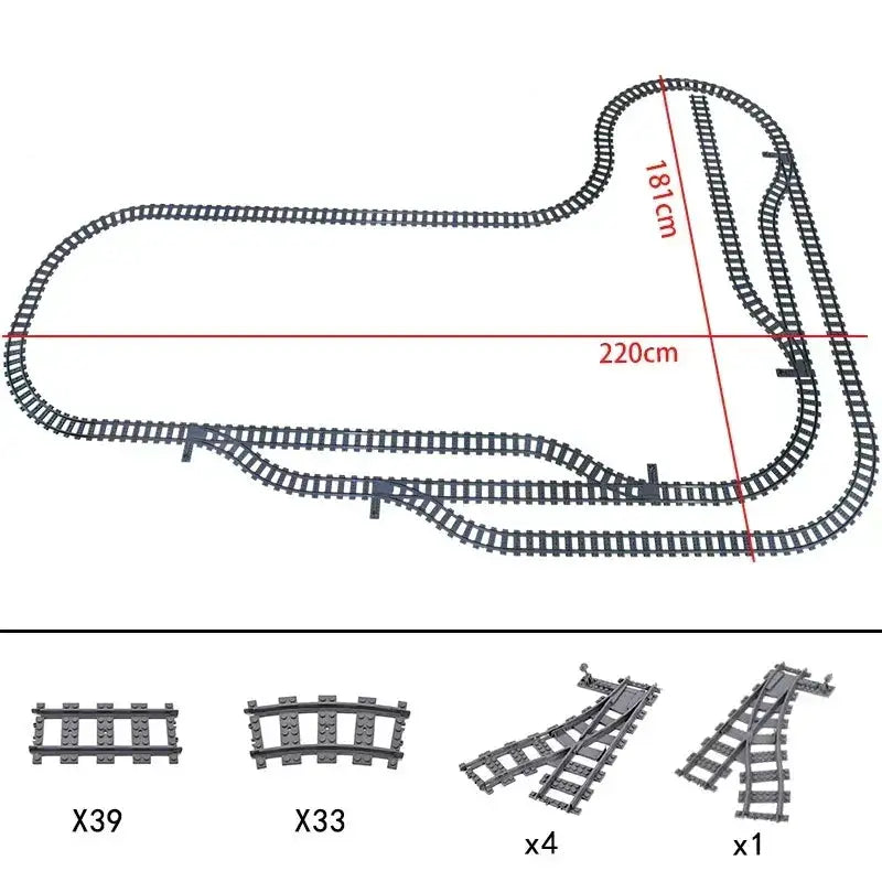 Lego Compatible Flexible Train Tracks Building Set For Kids - ToylandEU