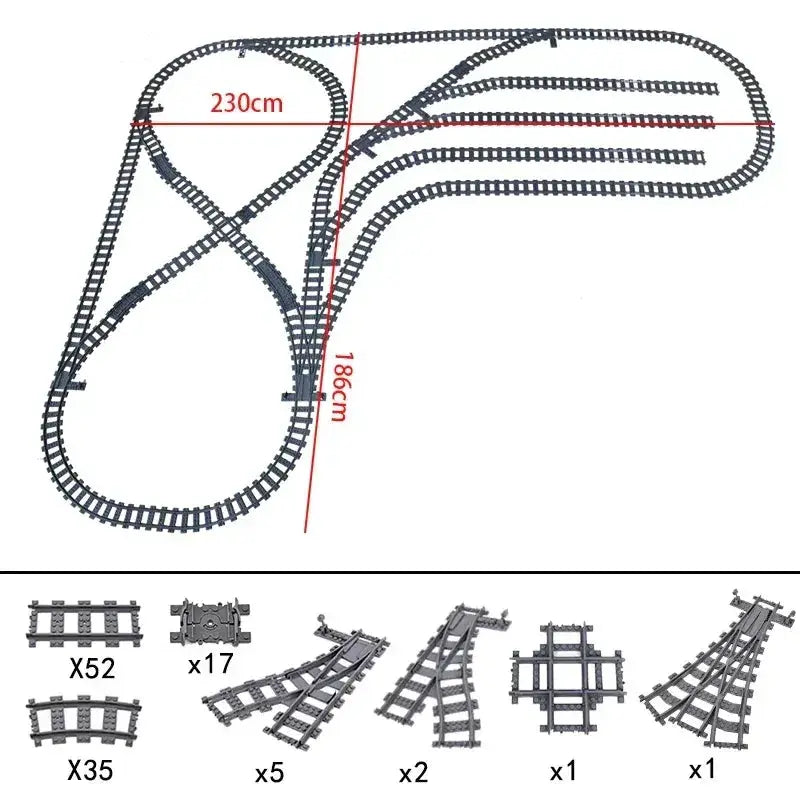 Lego Compatible Flexible Train Tracks Building Set For Kids - ToylandEU