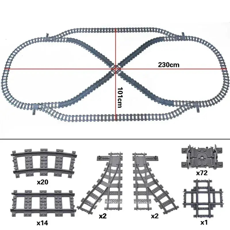Lego Compatible Flexible Train Tracks Building Set For Kids - ToylandEU