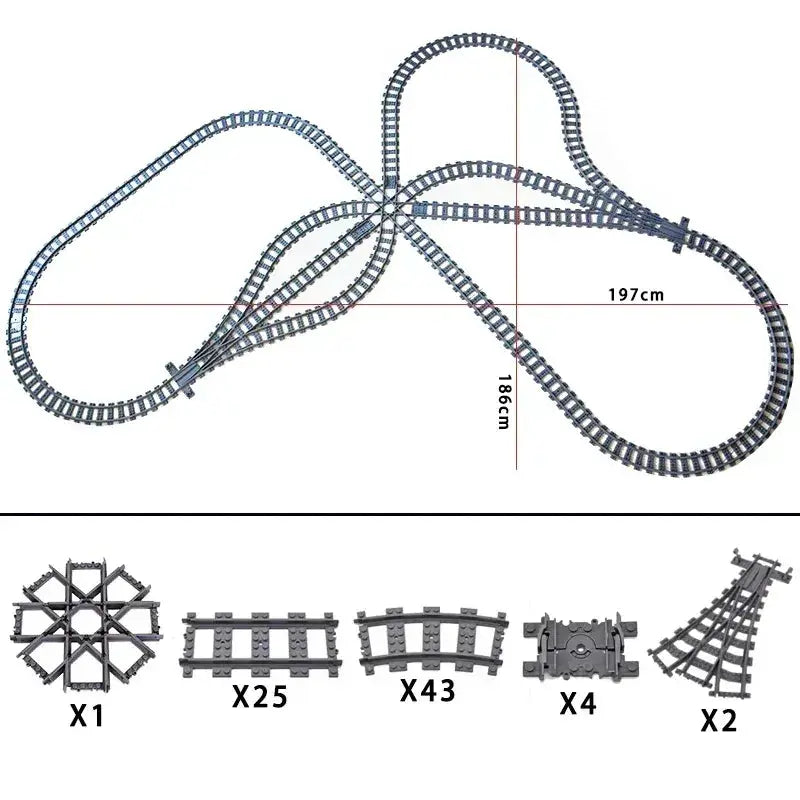 Lego Compatible Flexible Train Tracks Building Set For Kids - ToylandEU