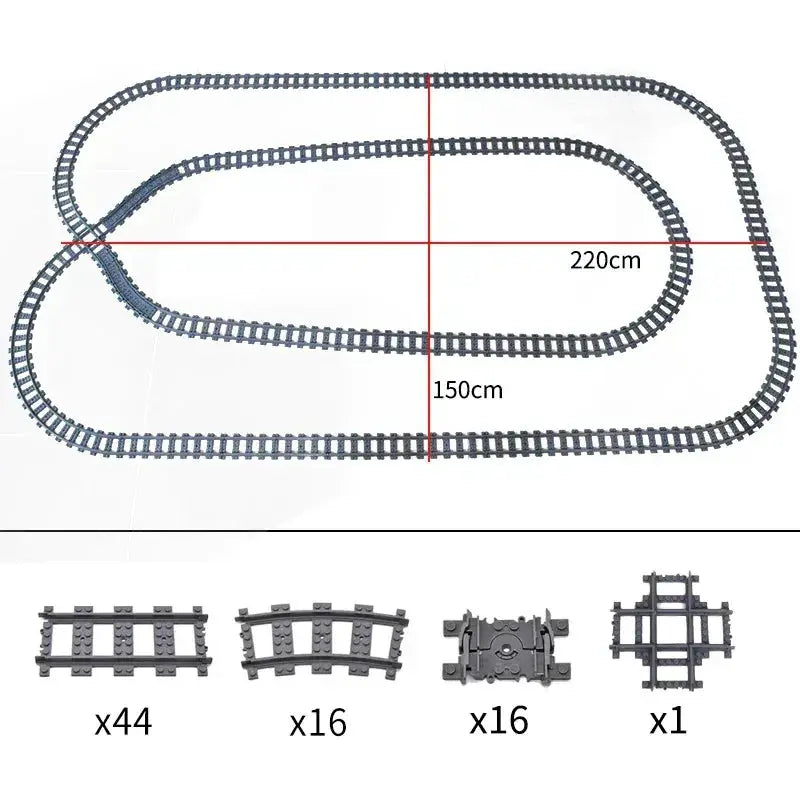 Lego Compatible Flexible Train Tracks Building Set For Kids - ToylandEU