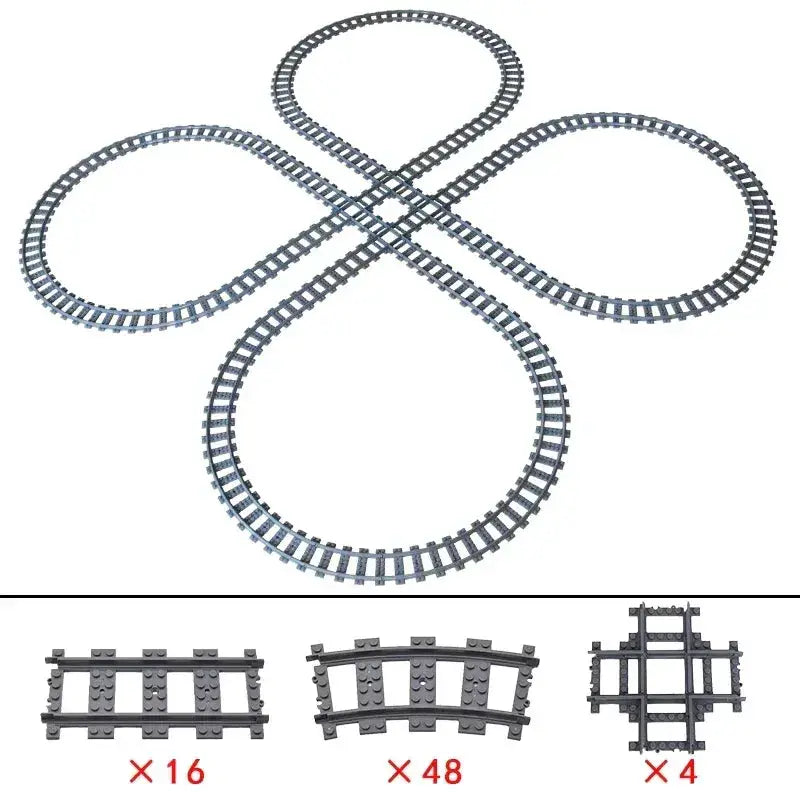 Lego Compatible Flexible Train Tracks Building Set For Kids - ToylandEU