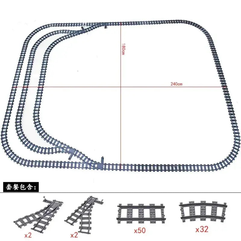 Lego Compatible Flexible Train Tracks Building Set For Kids - ToylandEU