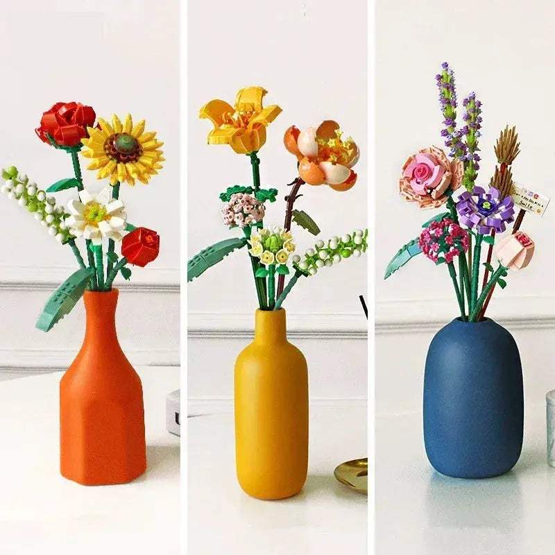 Lego Compatible Flower Block Set for Creative Play - ToylandEU