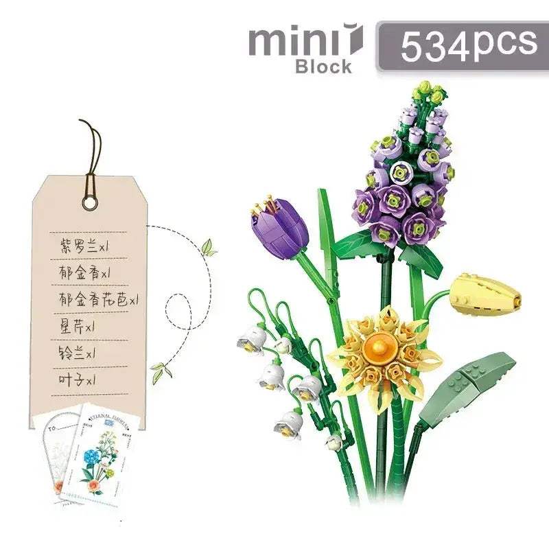 Lego Compatible Flower Block Set for Creative Play - ToylandEU