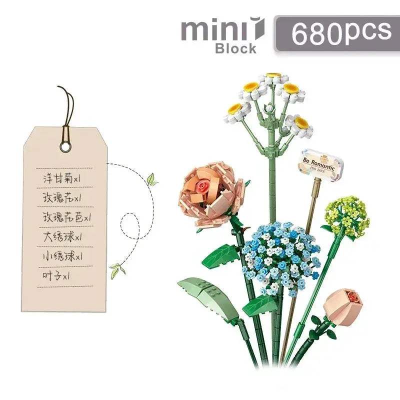 Lego Compatible Flower Block Set for Creative Play - ToylandEU