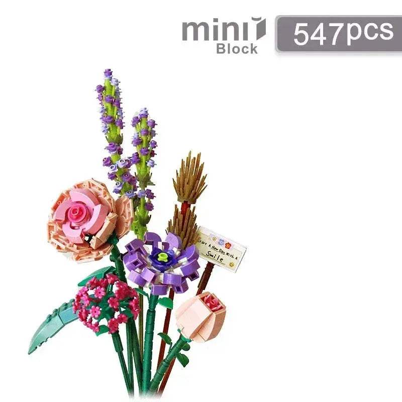 Lego Compatible Flower Block Set for Creative Play - ToylandEU