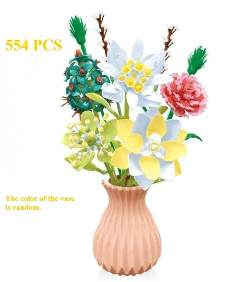 Lego Compatible Flower Bouquet Building Block Set for Home Decor - ToylandEU