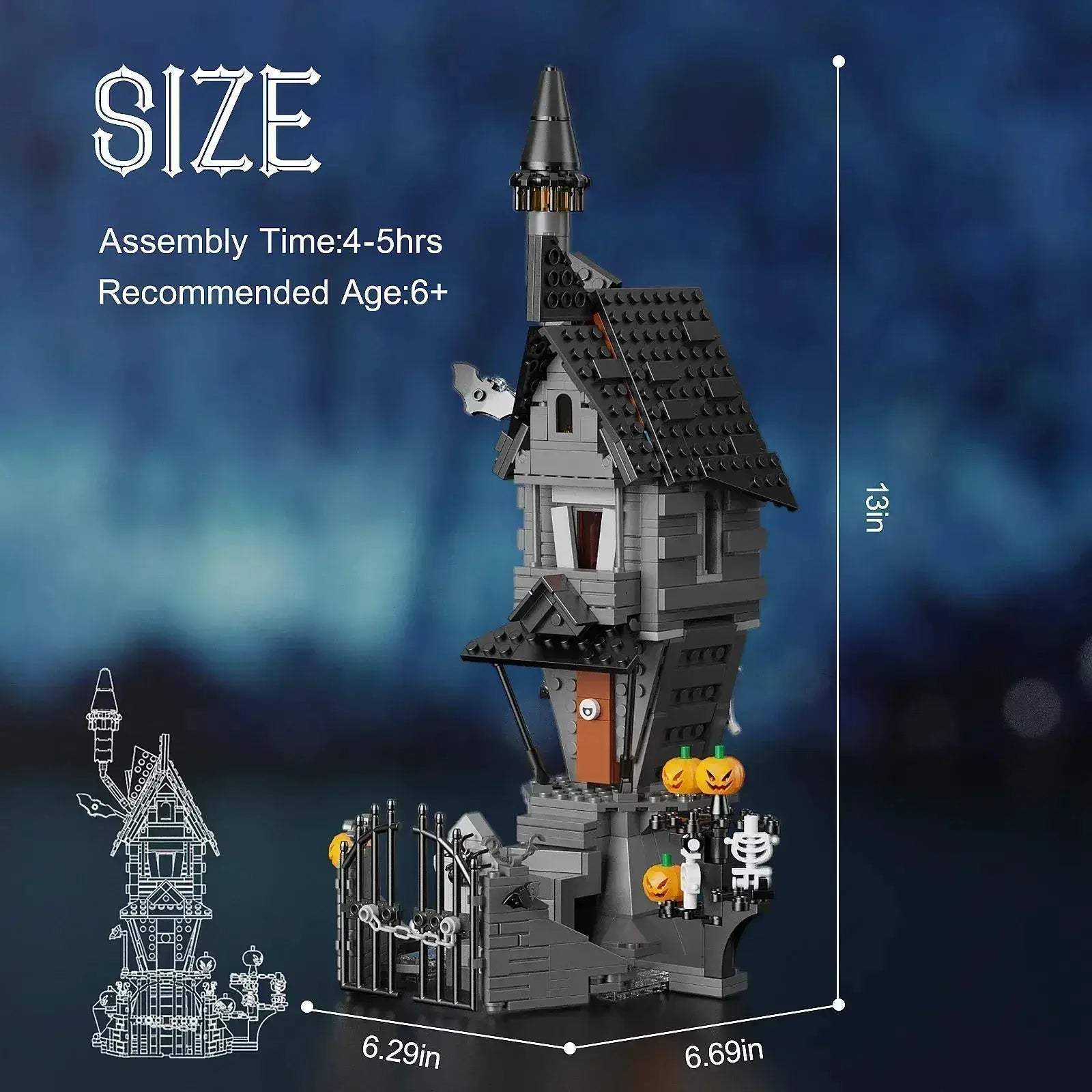 Lego Compatible Haunted Skeleton House Building Kit - ToylandEU