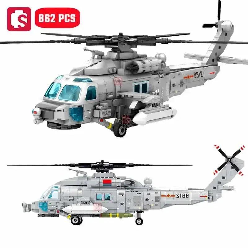  Lego Compatible Helicopter Building Blocks Navy Type -  ToylandEU™