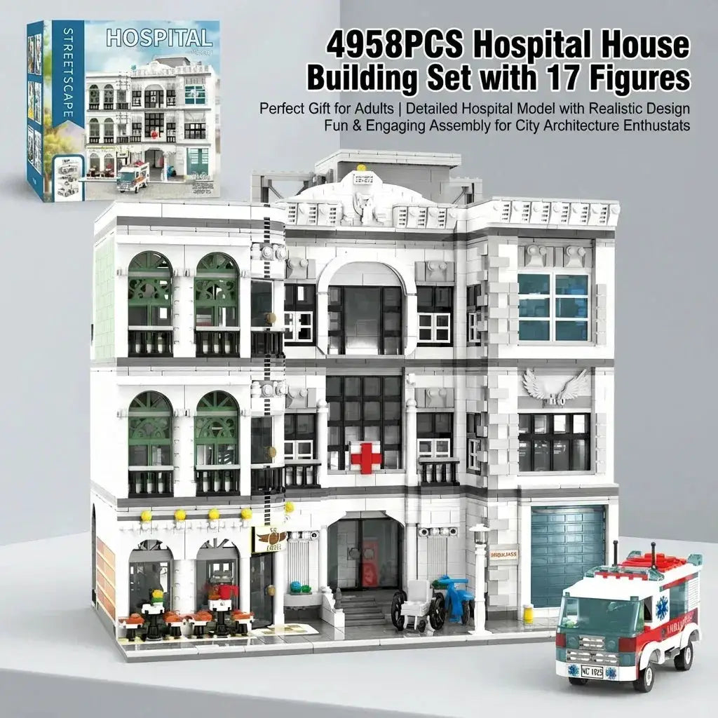 Lego Compatible Hospital City Block Set With 17 Figures - ToylandEU