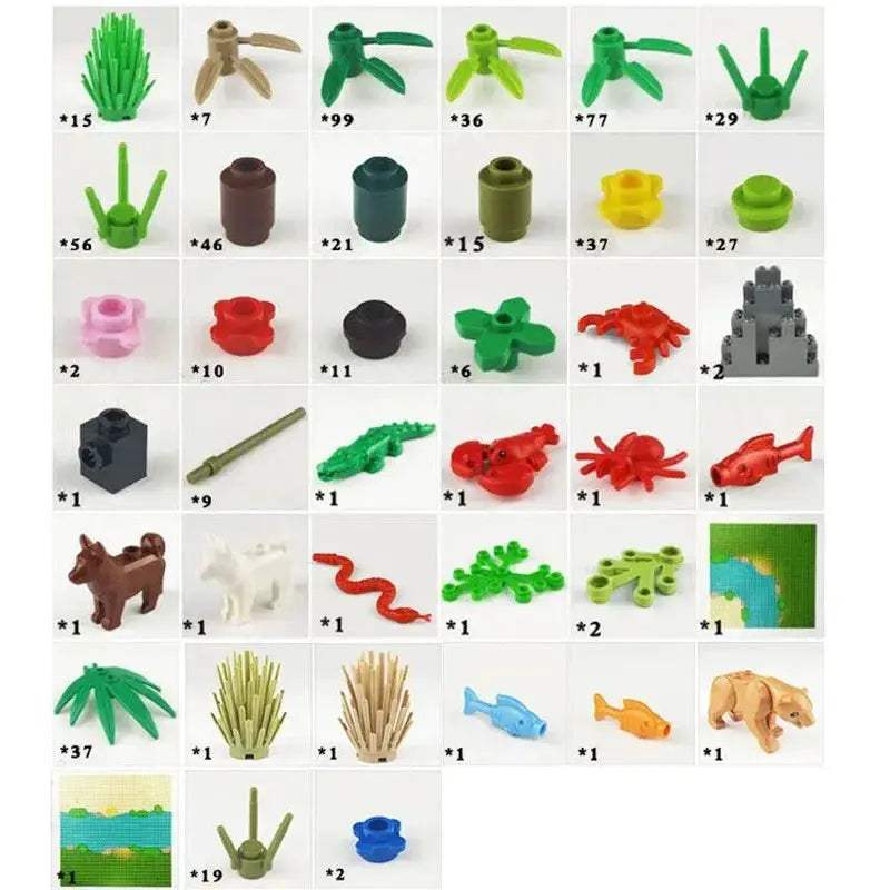 Lego Compatible Jungle Building Blocks Set With Baseplate - ToylandEU