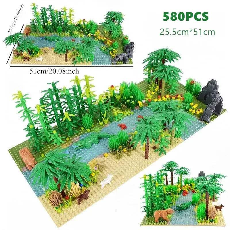 Lego Compatible Jungle Building Blocks Set With Baseplate - ToylandEU