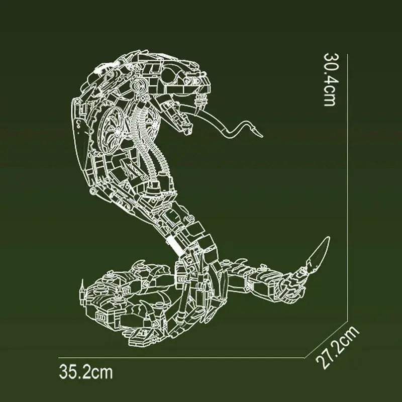 Lego Compatible Mechanical Snake Building Blocks Kit Over 1000 Pieces - ToylandEU