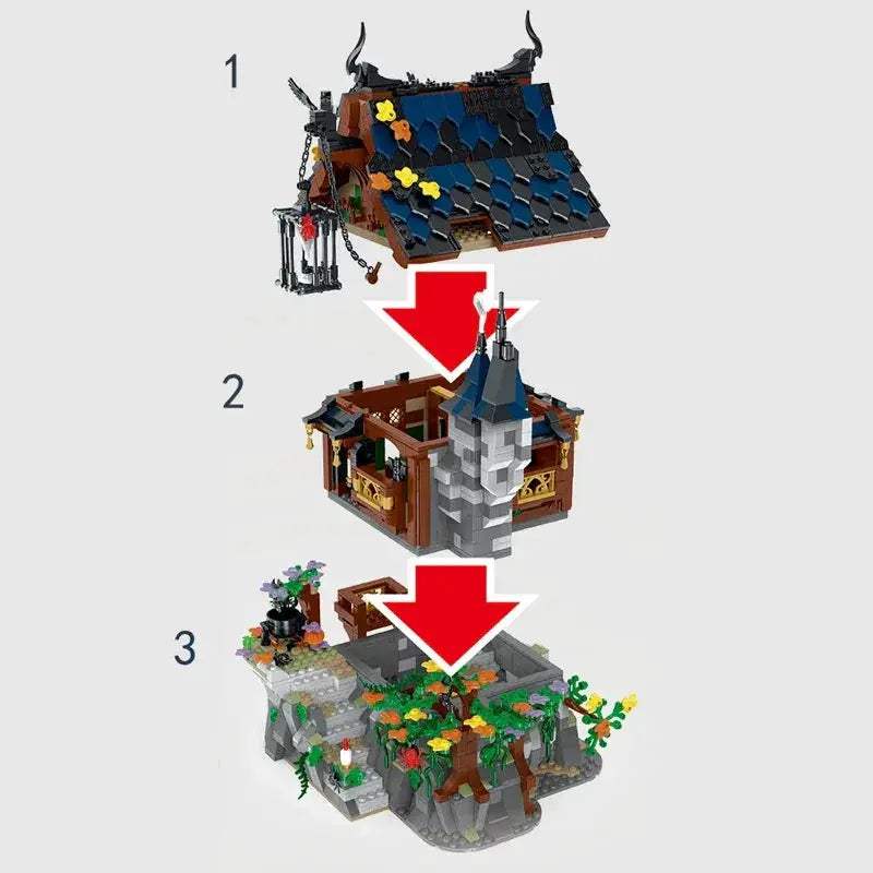 Lego Compatible Medieval Witch House Building Blocks Set - ToylandEU