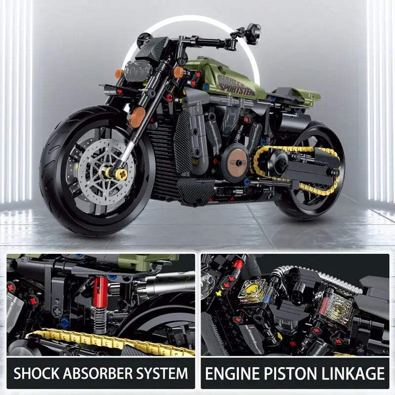 MOC Technical Building Blocks Motorbike Model City Racing Vehicle Technical Bricks Birthday Gifts Toys for Kids Boys Children - ToylandEU