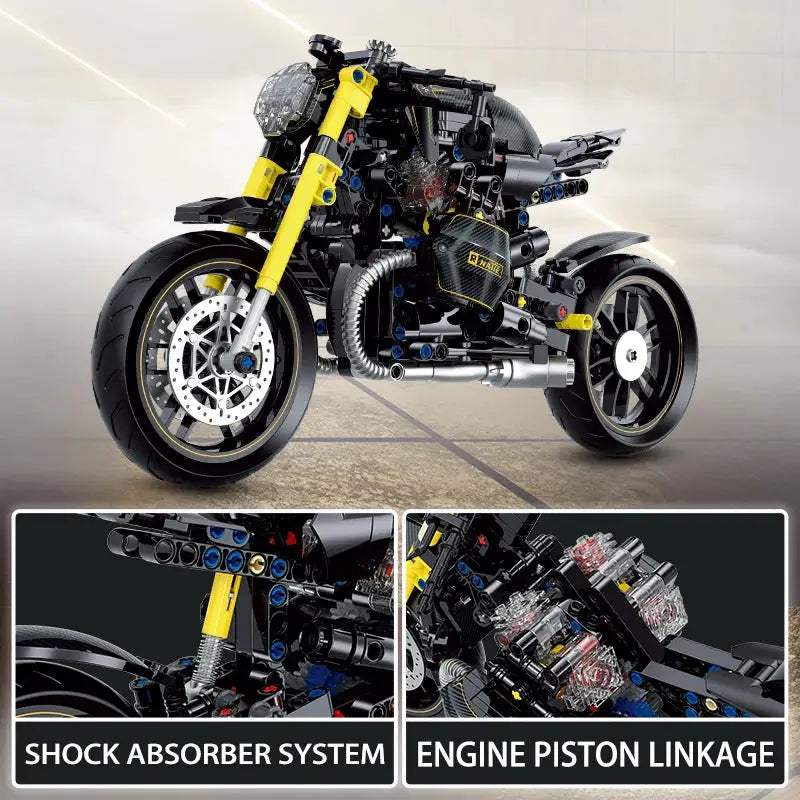 MOC Technical Building Blocks Motorbike Model City Racing Vehicle Technical Bricks Birthday Gifts Toys for Kids Boys Children - ToylandEU