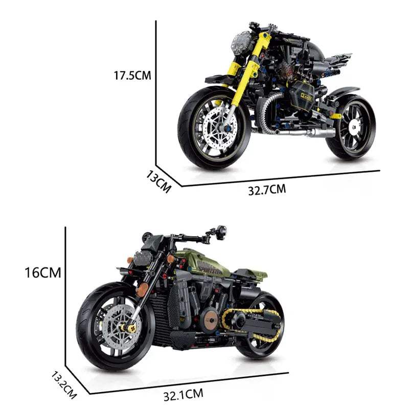 MOC Technical Building Blocks Motorbike Model City Racing Vehicle Technical Bricks Birthday Gifts Toys for Kids Boys Children - ToylandEU