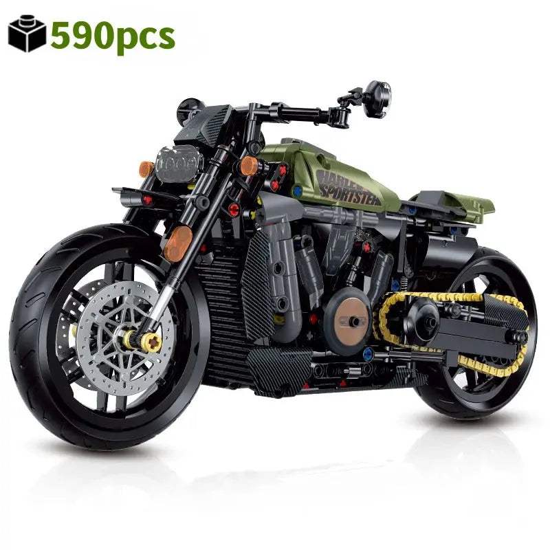 MOC Technical Building Blocks Motorbike Model City Racing Vehicle Technical Bricks Birthday Gifts Toys for Kids Boys Children - ToylandEU