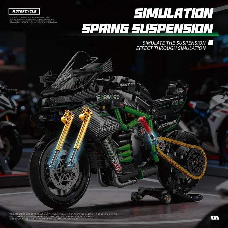 Lego Compatible Motorcycle Model Kit With Realistic Assembly - ToylandEU