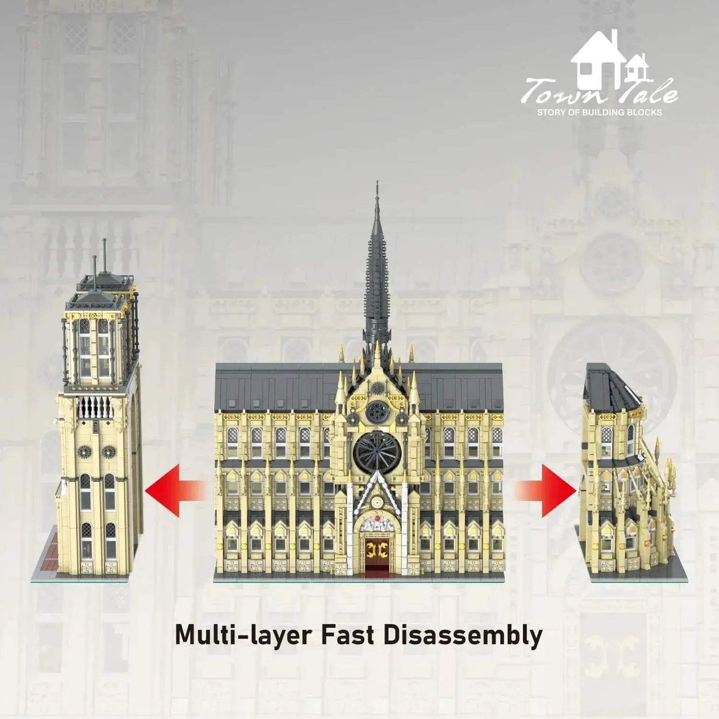 Lego Compatible Notre Dame Paris Architectural Model Kit Challenging Build - ToylandEU