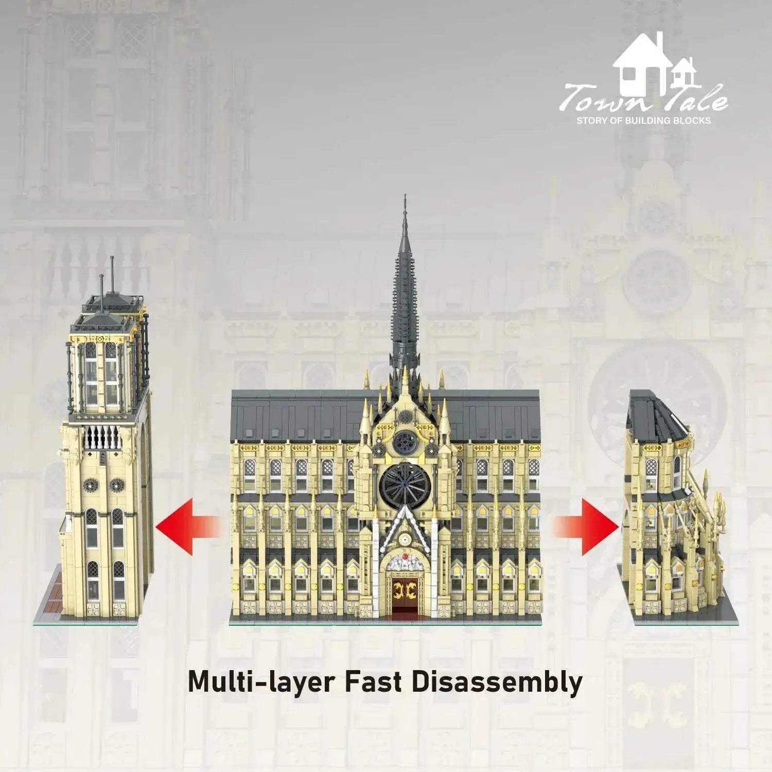 Lego Compatible Notre Dame Paris Architectural Model Kit Challenging Build - ToylandEU