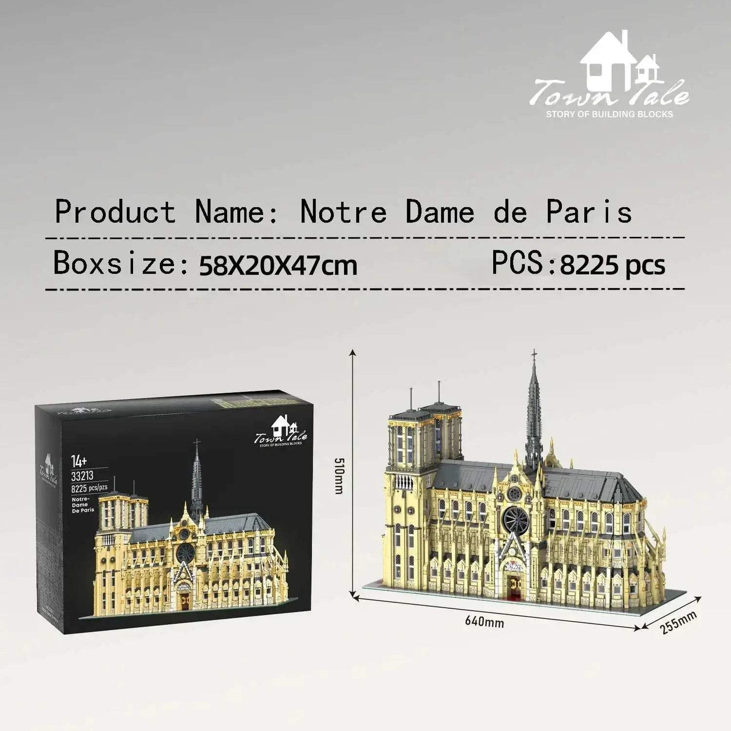 Lego Compatible Notre Dame Paris Architectural Model Kit Challenging Build - ToylandEU