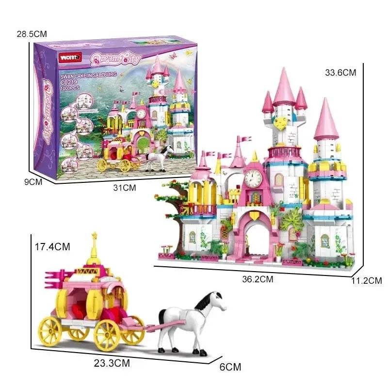 Lego Compatible Princess Building Block Toys Swan Lake Castle Set - ToylandEU