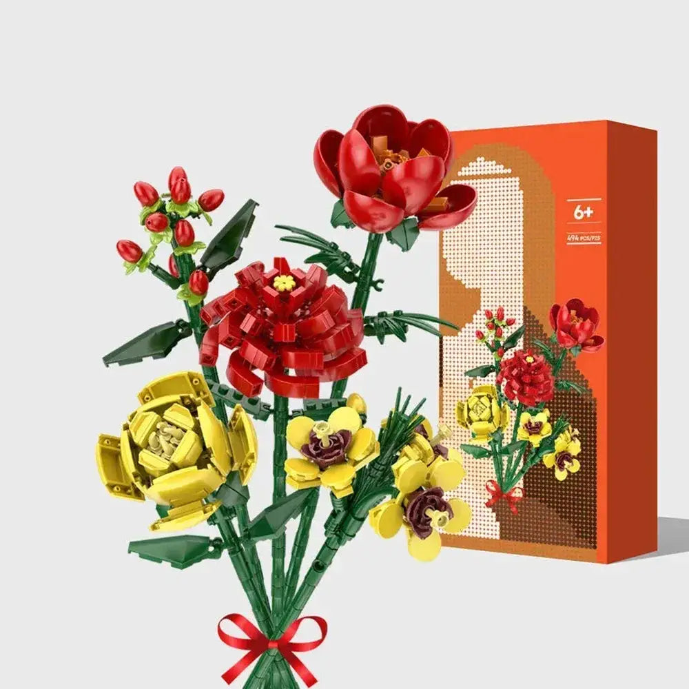 Lego Compatible Rose Bouquet Educational Building Blocks Set For Kids - ToylandEU