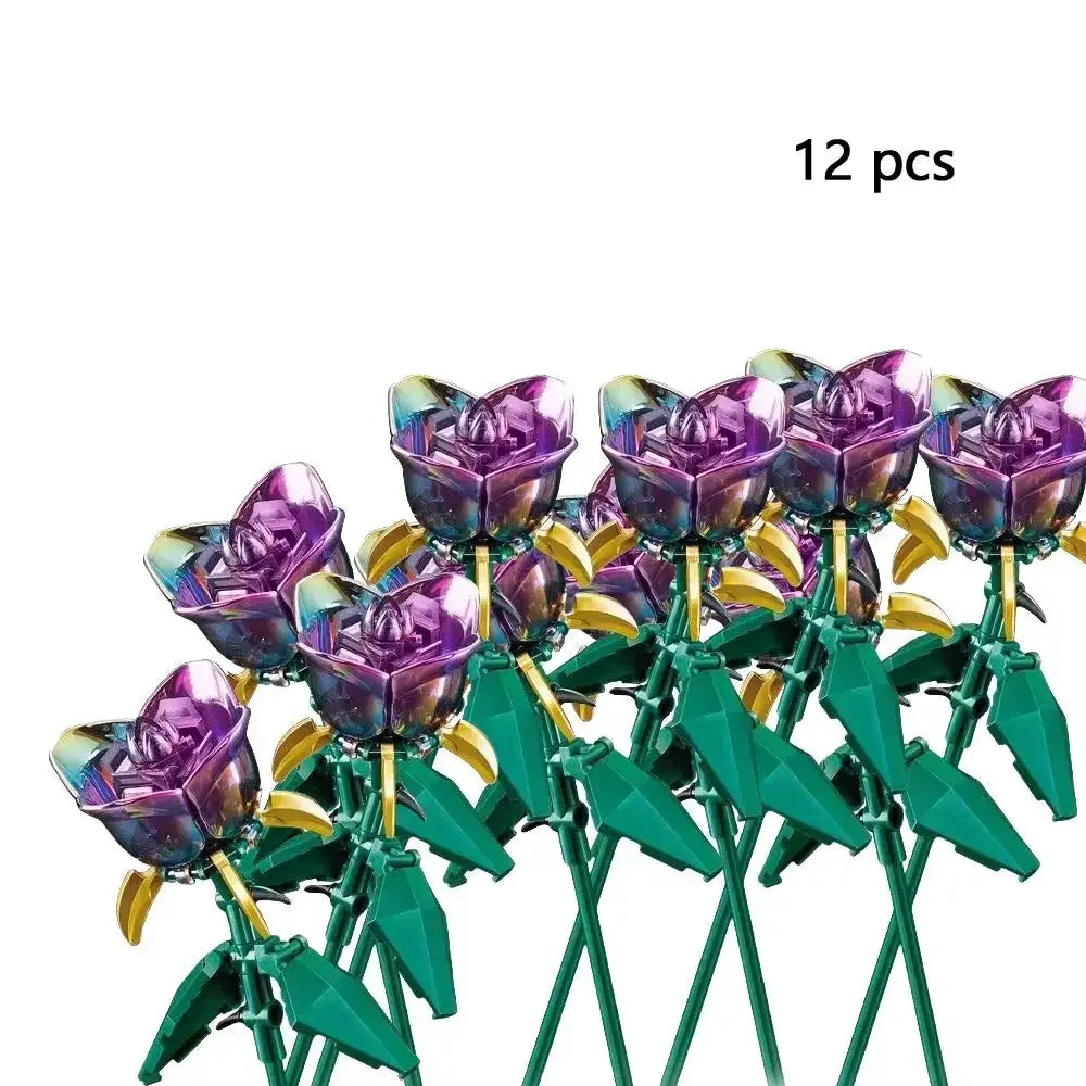 Lego Compatible Rose Bouquet Educational Building Blocks Set For Kids - ToylandEU
