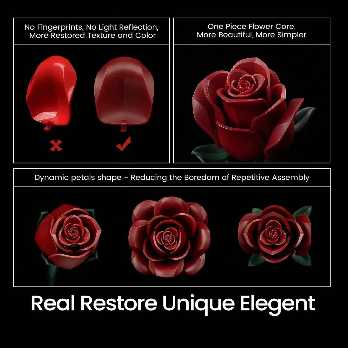 Lego Compatible Roses Bouquet Building Blocks For Wedding Decor - ToylandEU